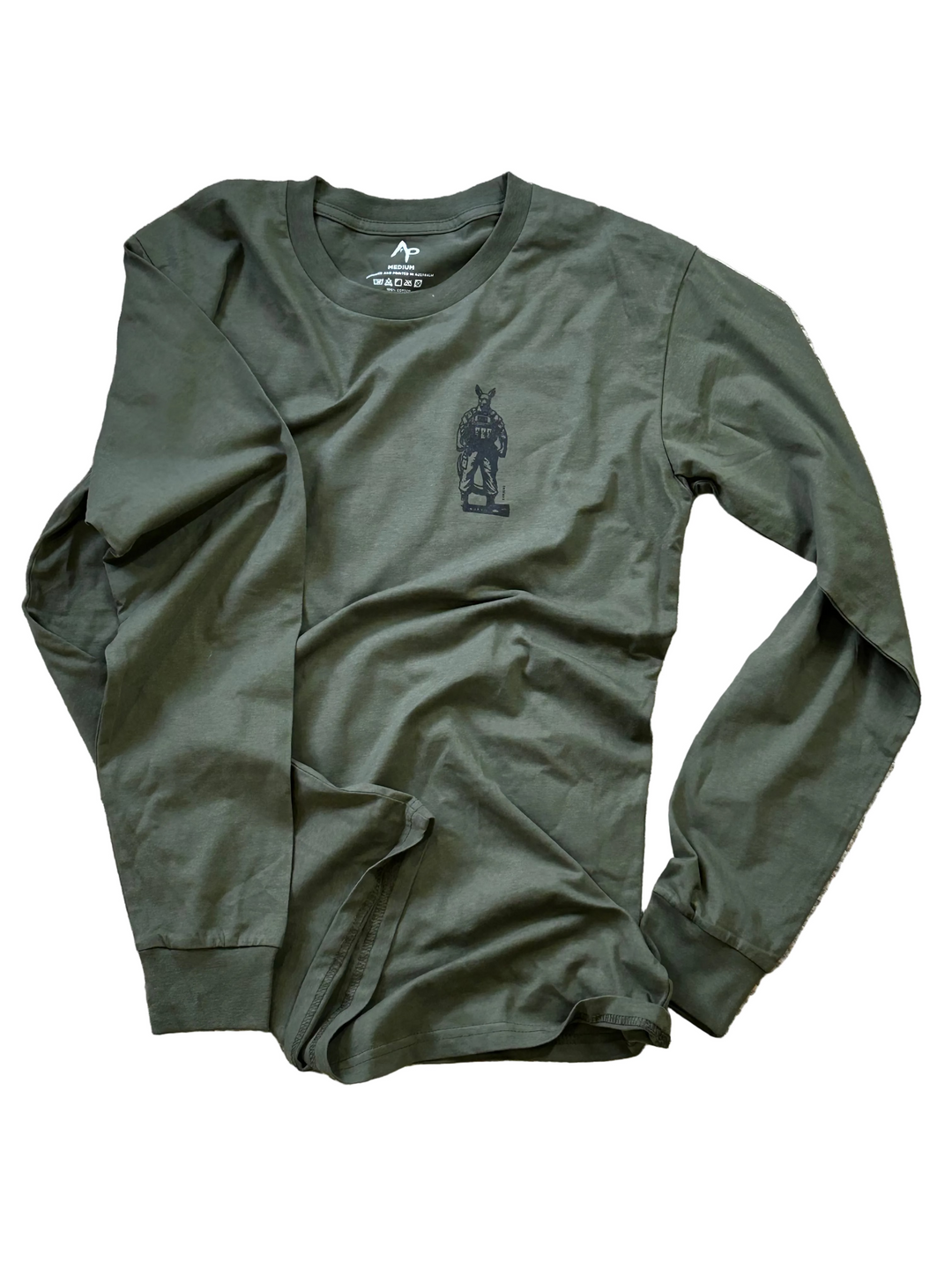 APEX Kangaroo - Branded Long Sleeve Shirt - Army Green