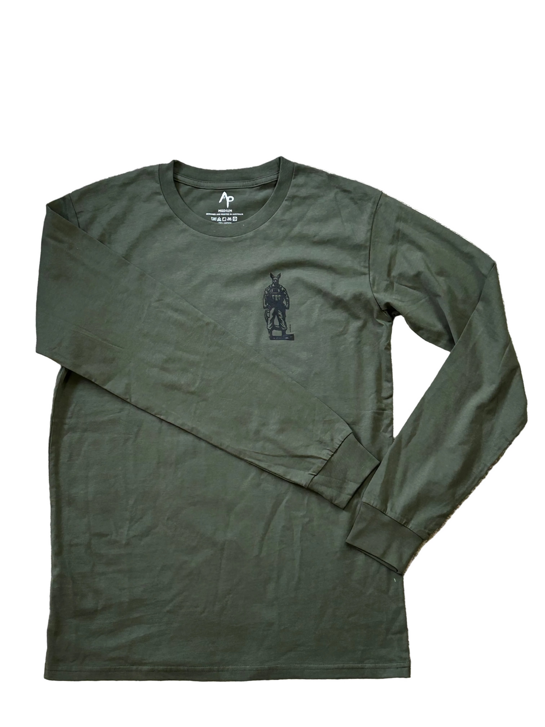 APEX Kangaroo - Branded Long Sleeve Shirt - Army Green