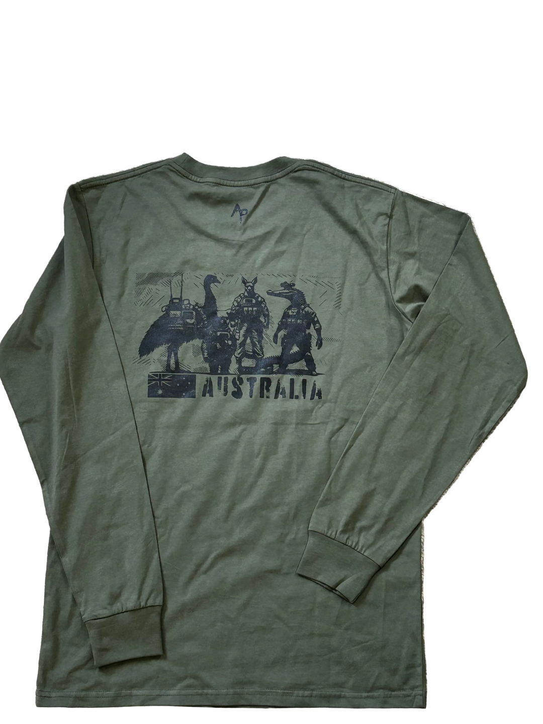 APEX Kangaroo - Branded Long Sleeve Shirt - Army Green