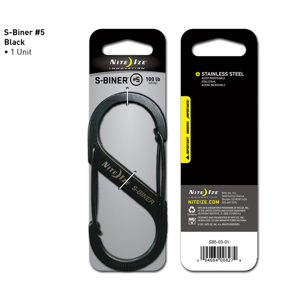 S-BINER® STAINLESS STEEL DUAL CARABINER #5 - Black