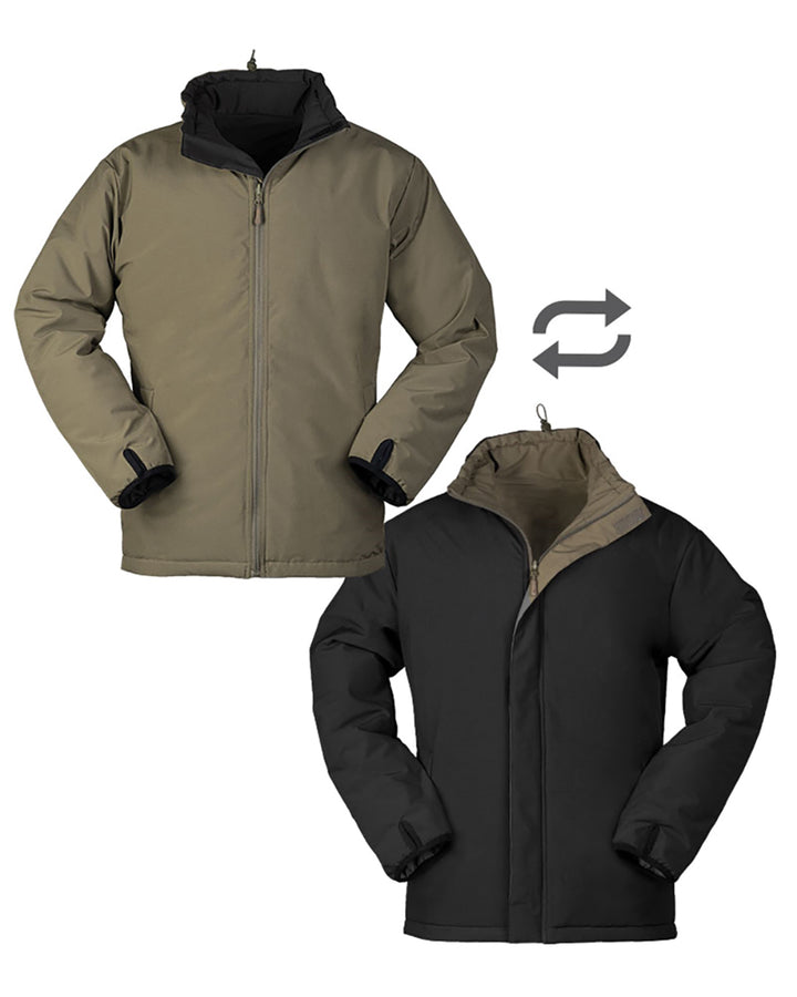 Reversible Insulated Jacket - Black and Olive